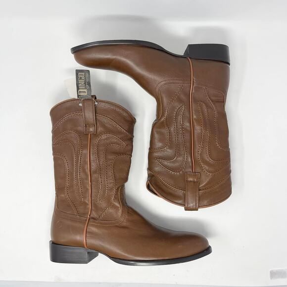 Dingo Montana Western‎ Boot Mens 10D Brown Leather Embroidered Rounded Toe - Picture 8 of 10